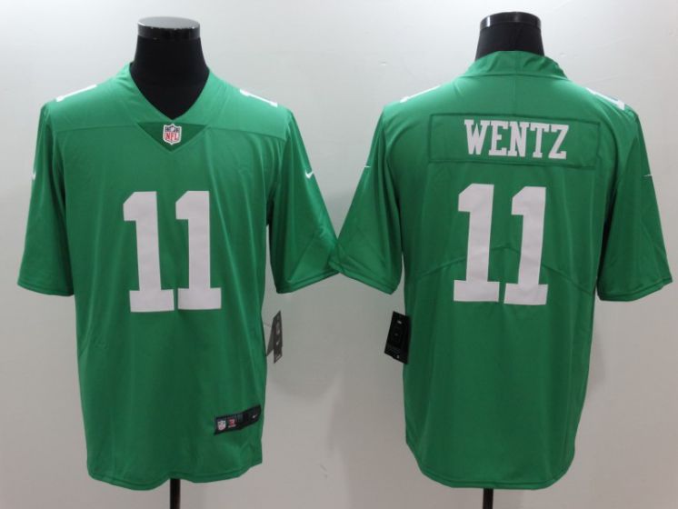 Men Philadelphia Eagles #11 Carson Wentz Green Nike Vapor Untouchable Limited NFL Jerseys->->NFL Jersey